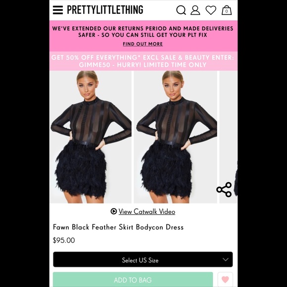Pretty Little Thing Black Feather Dress Midi Dress With Black Feather Dress  Pretty Little Thing Midi Dress